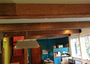 reclaimed wood house beams