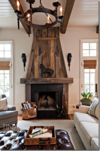 reclaimed wood overmantle fireplace