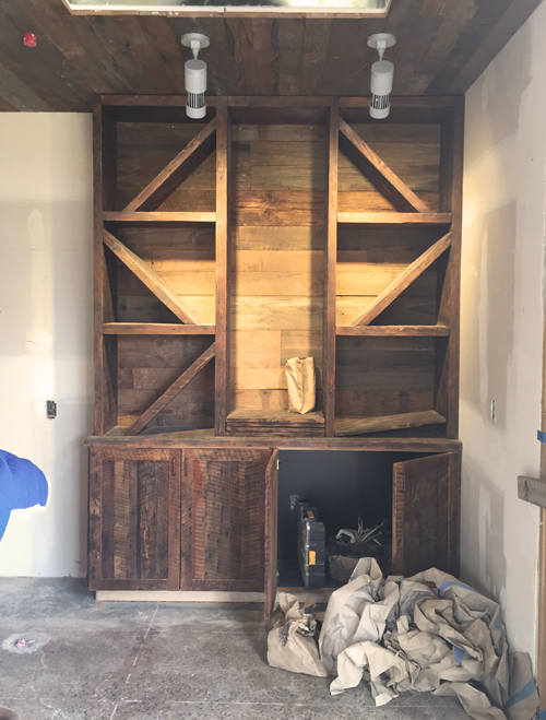 reclaimed wood cabinet