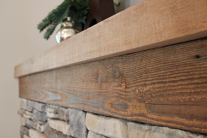 reclaimed wood mantel