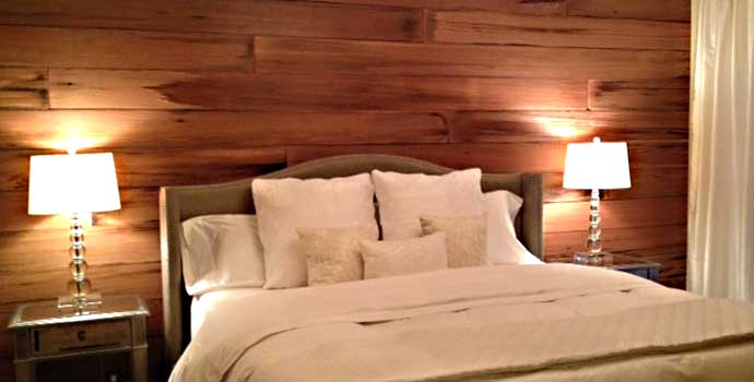 Unique reclaimed wood headboard